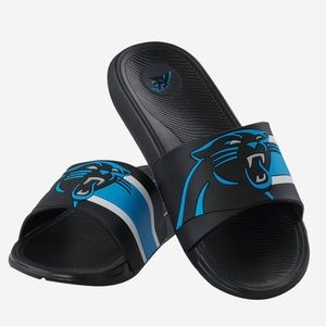 Carolina Panthers Striped Big Logo Raised Slide